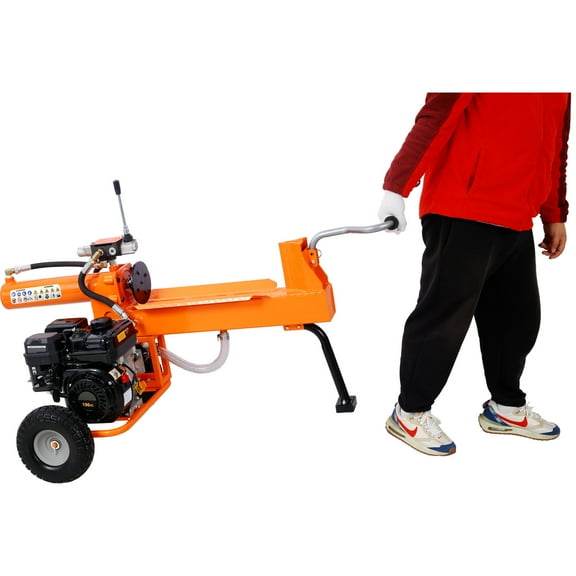 20 Ton Log Splitter with Auto Return Ram System, 7HP Gas Engine Horizontal Full Beam Steel Wedge for Firewood Splitting Forestry Harvesting, EPA Compliant, Orange