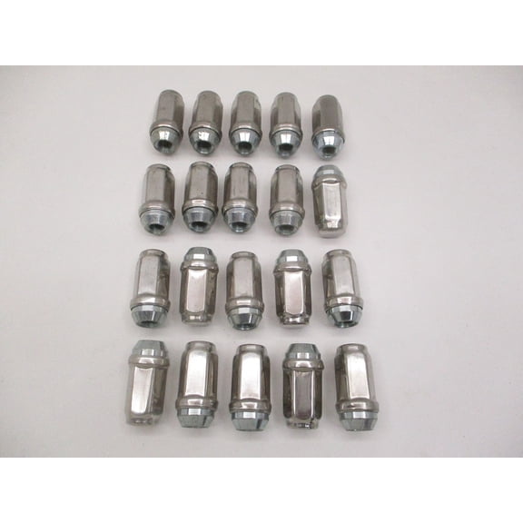 (20) Trailer Wheel Lug Nuts 1/2"x20x1-7/8" Stainless Steel Capped Lug Nuts 7/8"