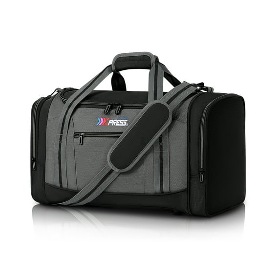 20" Travel Duffel Bag 45L Lightweight Foldable Sports Gym Bag Adjustable Strap Tear-Resistant Weekender Overnight Bag, Grey(LX298)