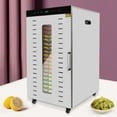 thumbnail image 1 of 1700W 20 Trays Silver Stainless Steel Electric Food Dehydrator LED Light Digital Timer 18.3*22.4*34.6inch, 1 of 18