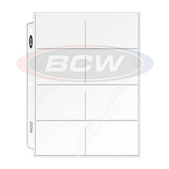 20 (Twenty) PREMIUM BCW Pro 8-pocket Pages - Eight Pockets Page (8 Top Load / Horizontal Slots) Made in USA