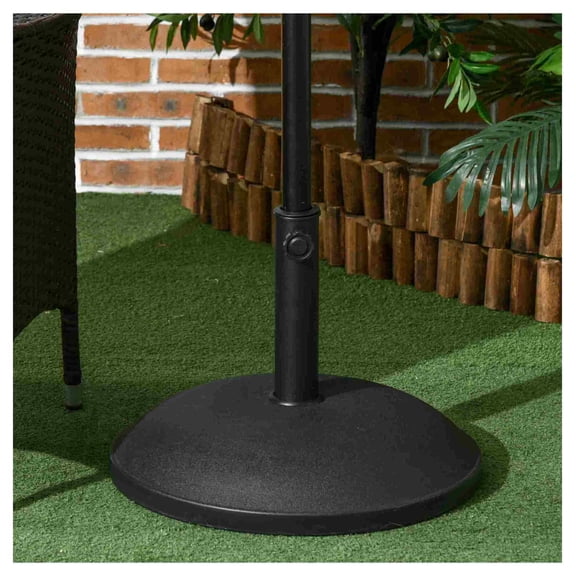 20" Umbrella Base, 55lbs Round Cement Stand - Fits 1.3-1.9" Poles, Outdoor Patio Market Parasol Holder with Tightening Knob, Black - Lawn, Deck, Backyard