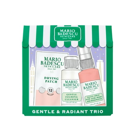 ($20 Value) Mario Badescu Gentle & Radiant Trio 2024 Exclusive Holiday Gift Set, For All Skin Types