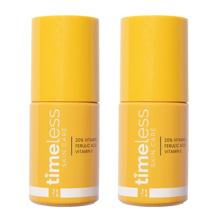 Timeless Skin Care Vitamin C Serum with Vitamin E & Ferulic Acid Brightening Serum for Oily & Dry Skin Fragrance Free 1 Fl oz (Pack of 2)