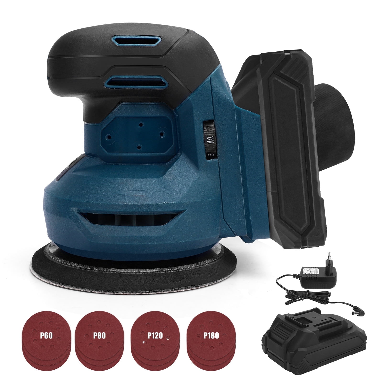 Cordless Detail Sander – THINKWORK 20V Electric Hand Sander, 12000 OPM, With Dust Bag & 21 Sandpapers | For Wood, Metal, DIY Projects