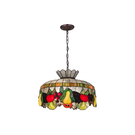 Meyda Tiffany - 175747 - Three Light Pendant - Fruit - Mahogany Bronze