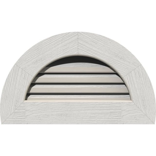 20"W x 10"H Half Round Gable Vent (25"W x 15"H Frame Size): Primed, Functional, Rough Sawn Western Red Cedar Gable Vent w/ 1" x 4" Flat Trim Frame