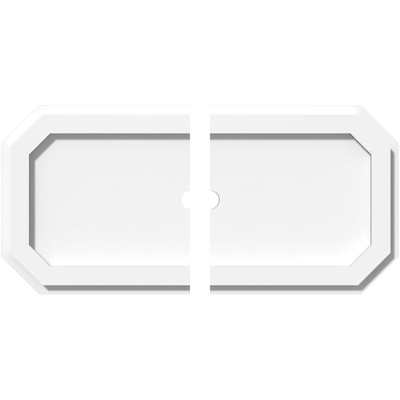 20"W x 10"H x 1"ID x 7"C x 1"P Emerald Architectural Grade PVC Contemporary Ceiling Medallion, Two Piece