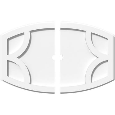 20"W x 13 3/8"H x 1"ID x 10 3/4"C x 1"P Kailey Architectural Grade PVC Contemporary Ceiling Medallion, Two Piece