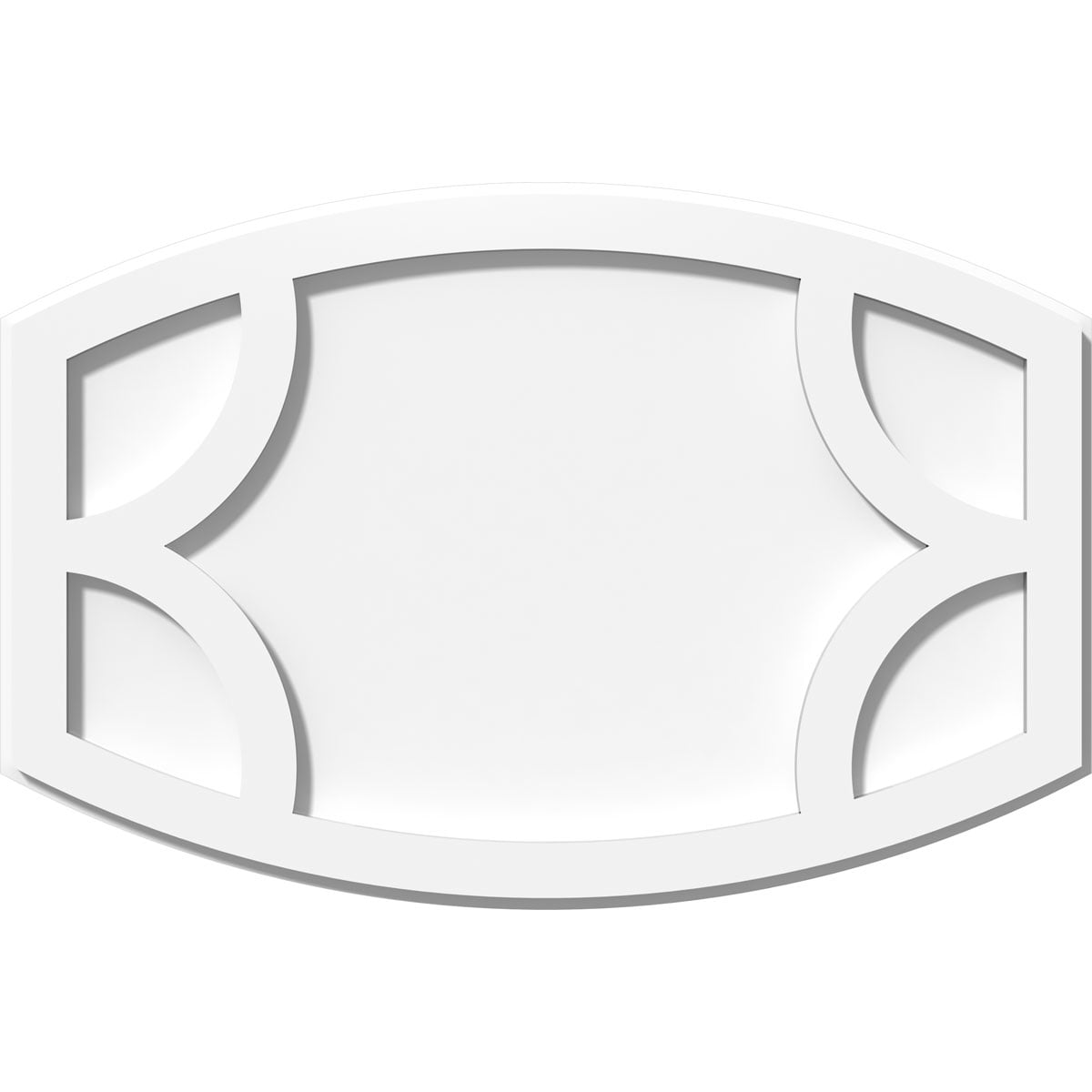 White PVC Contemporary Ceiling Medallion, 20" x 13.38"