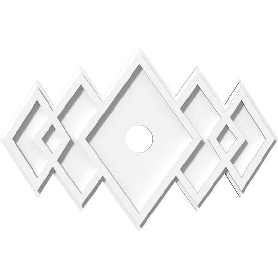 20"W x 13 3/8"H x 2"ID x 6 1/4"C x 1"P Zoe Architectural Grade PVC Contemporary Ceiling Medallion