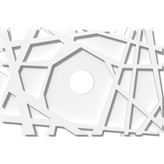 20"W x 13 3/8"H x 3"ID x 7"C x 1"P Novo Architectural Grade PVC Contemporary Ceiling Medallion