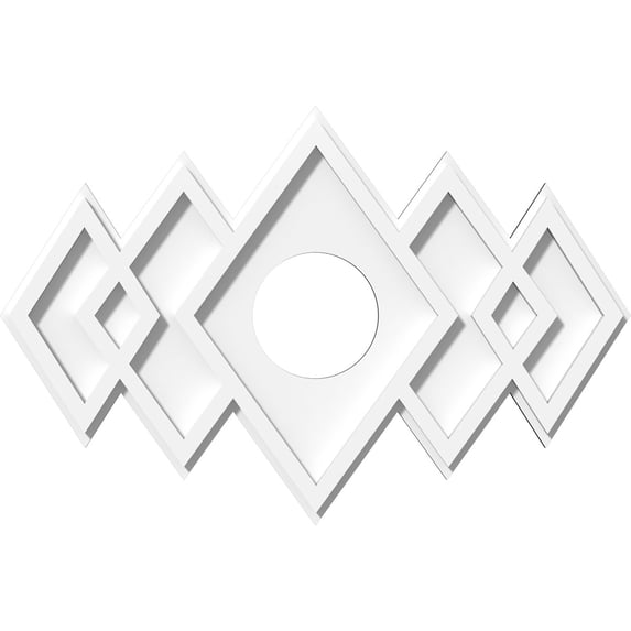 20"W x 13 3/8"H x 4"ID x 6 1/4"C x 1"P Zoe Architectural Grade PVC Contemporary Ceiling Medallion
