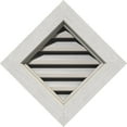 thumbnail image 1 of 20"W x 20"H Diamond Gable Vent (26 3/8"W x 26 3/8"H Frame Size): Primed, Functional, Rough Sawn Western Red Cedar Gable Vent w/ Brick Mould Face Frame, 1 of 12