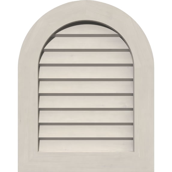 20"W x 36"H Round Top Gable Vent (25"W x 41"H Frame Size): Primed, Non-Functional, Smooth Western Red Cedar Gable Vent w/ Decorative Face Frame