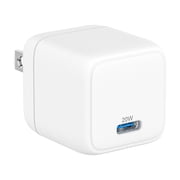 onn 20W Single USB-C Port Wall Charger, Fast Charging, USB-IF Certified, Foldable Plug, White
