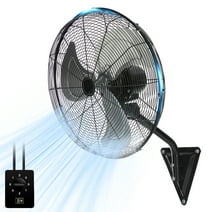 20” Wall Mount Fan 7000 CFM High Velocity Industrial Heavy Duty Fan with 3-Speed Oscillating Commercial Use for Warehouse, Garage, Factory, Black