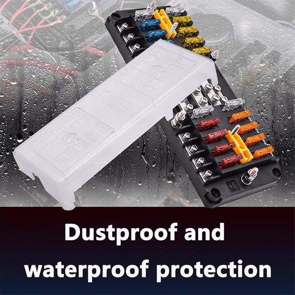 20 Way Blade Fuse Block 16 Circuit Fuse Holder Fuse DC SUB Panel with Ground and Cover for Car Boat Marine Trike Truck
