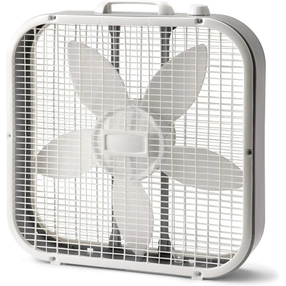 20" Weather Resistant Box Fan, with 3-Speeds, 22" H (Color : White)