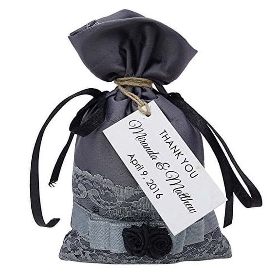 20 Wedding Burlap Favor Bags Rusti Burlap Potli Bags With Personalized Tags Party Favor Drawstring Bags 4" x 6.5" inches