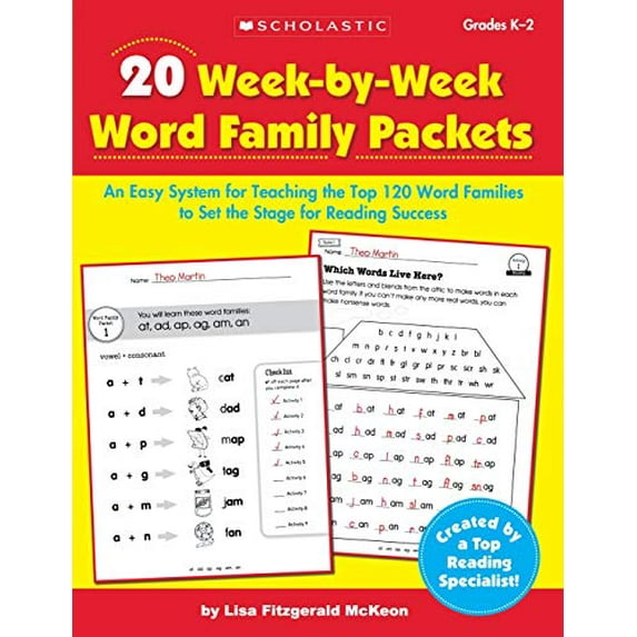 Pre-Owned 20 Week-By-Week Word Family Packets: An Easy System for Teaching the Top 120 Word Families to Set the Stage for Reading Success (Teaching Resources) Paperback