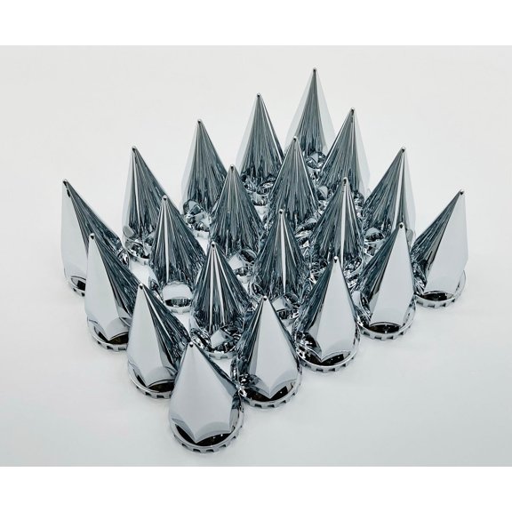 (20) Wheel Lugnut Chrome Plastic 33mm Thread On Spike Nut Covers Caps / 33 mm