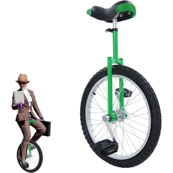 20" Wheel Outdoor Unicycle, Height Adjustable One Wheel Bike with Slip-Retardant Tires for Outdoor Sports Fitness Exercise