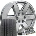 thumbnail image 1 of OE Wheels CV94 20 Inch Rims and Tires Fit Silverado 1500 Style 6x139.7 20x8.5 Chrome - Hollander 5420 - Dueler H/L Alenza 275/55-20 (Set of 4), 1 of 5