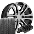 thumbnail image 1 of OE Wheels CV99 20 Inch Rims and Tires Fit Sierra 1500 Style 6x139.7 20x9 Gloss Black Machined - Hollander 4741 - Eagle LS-2 275/55-20 (Set of 4), 1 of 5