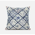 thumbnail image 1 of 20â€ White Navy Patch Suede Throw Pillow, 1 of 3