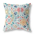thumbnail image 1 of 20" White Red Peacock Indoor Outdoor Zip Throw Pillow, 1 of 5