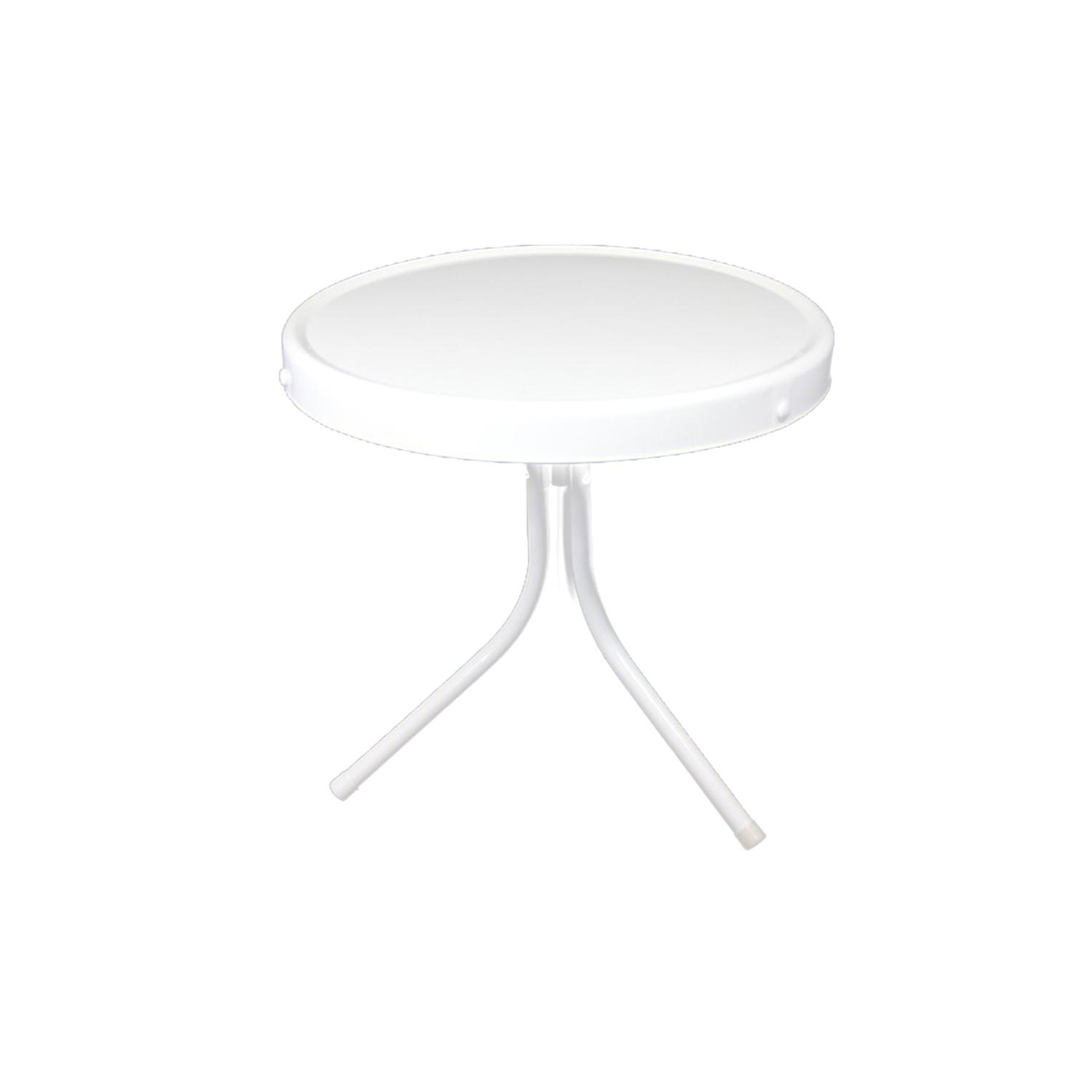 20" White Retro Metal Tulip Outdoor Side Table - image 1 of 1
