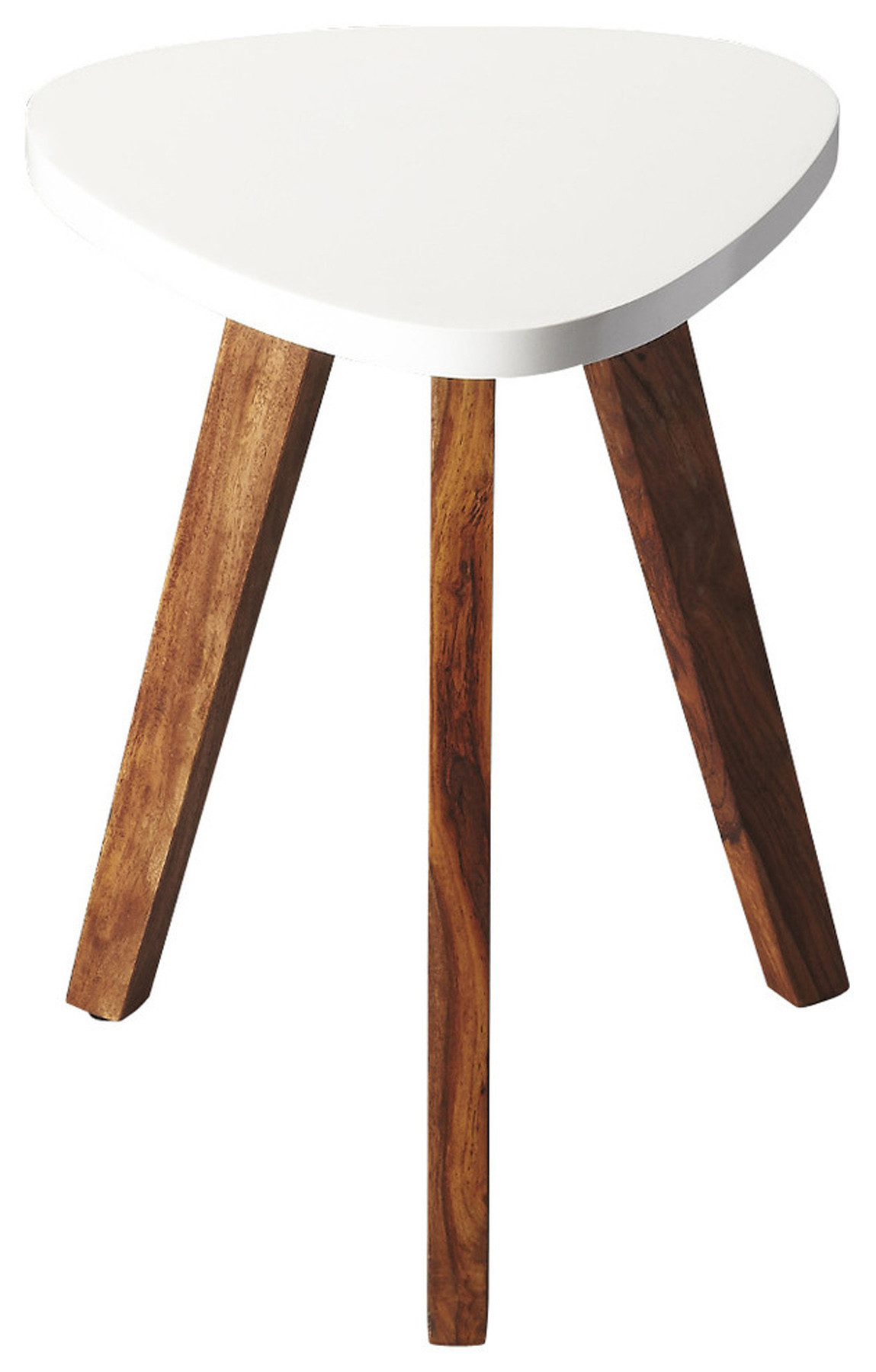 20 White and Natural Wood Triangle End Table