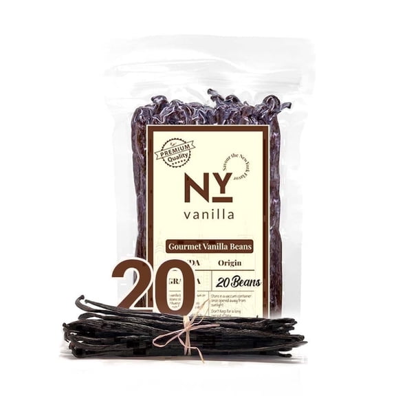 20 Whole Vanilla Beans Grade a+ , Vanilla Beans for Making Extract, 6 -8 inches , Non-GMO. by Akshit