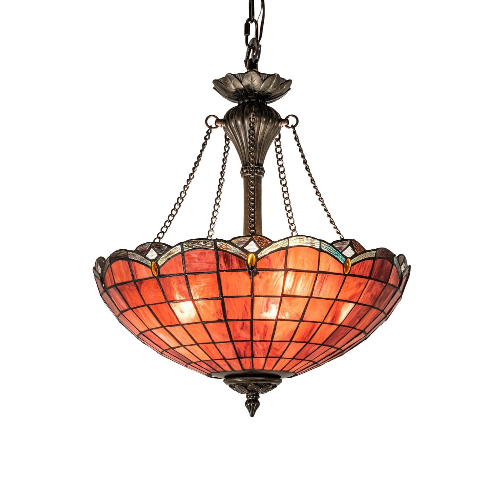 Antique Plum and Raspberry Glass Globe Pendant Light