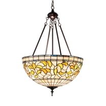 Meyda Lighting 20" Wide Tiffany Turning Leaf Inverted Pendant