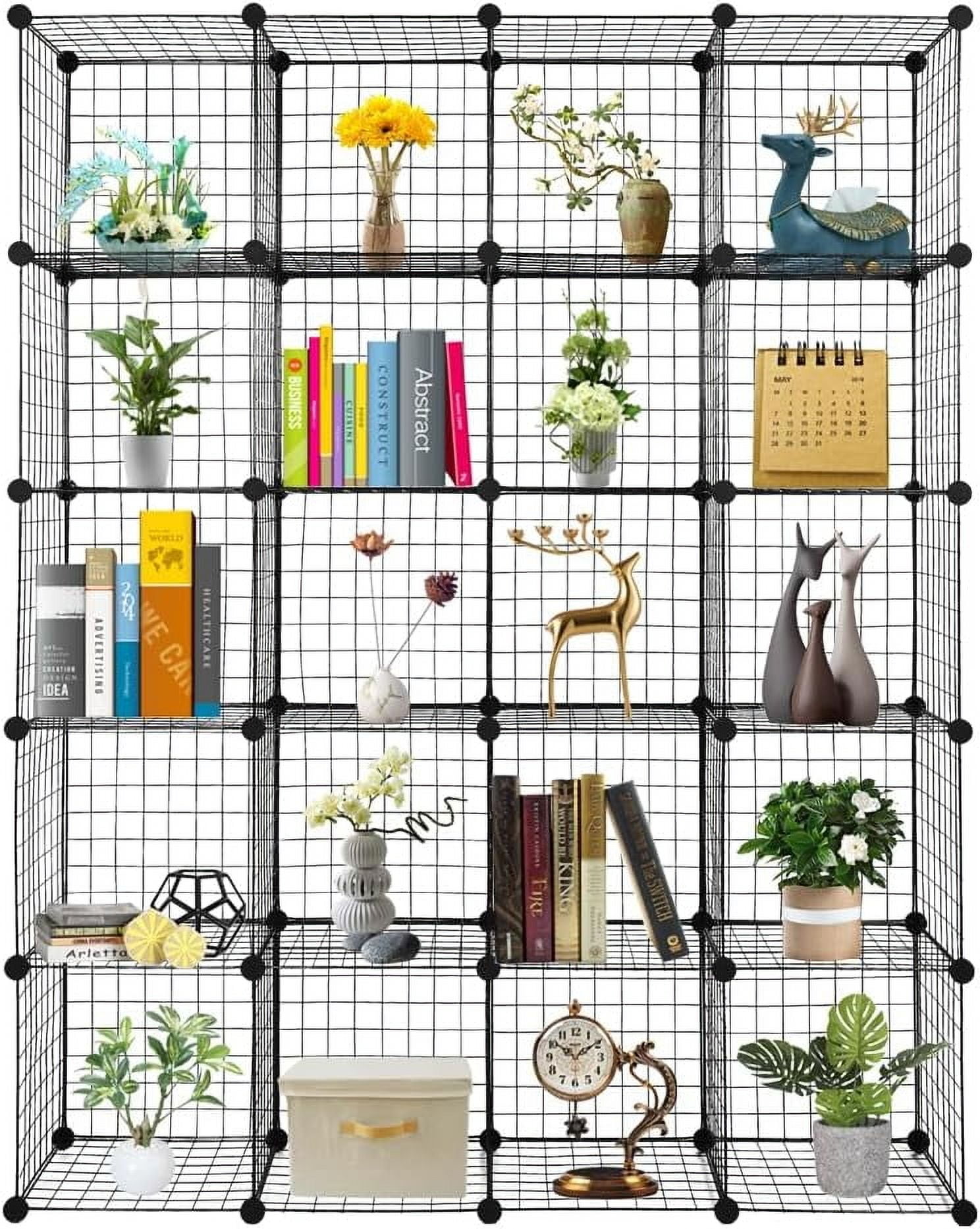 20-Wire Cube Organizer, Wire Storage Shelves & Bookcase, DIY ...