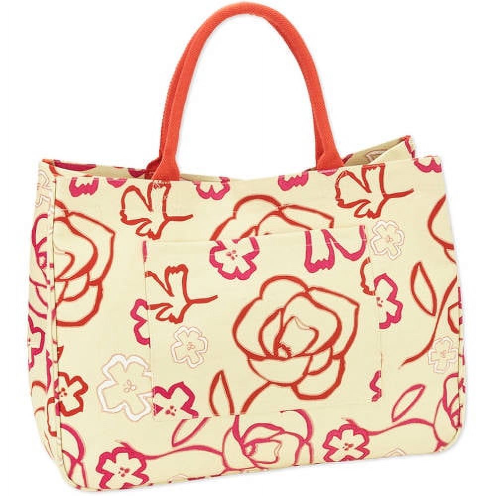 20''Women's Printed Canvas Tote Beach Bag - image 1 of 1