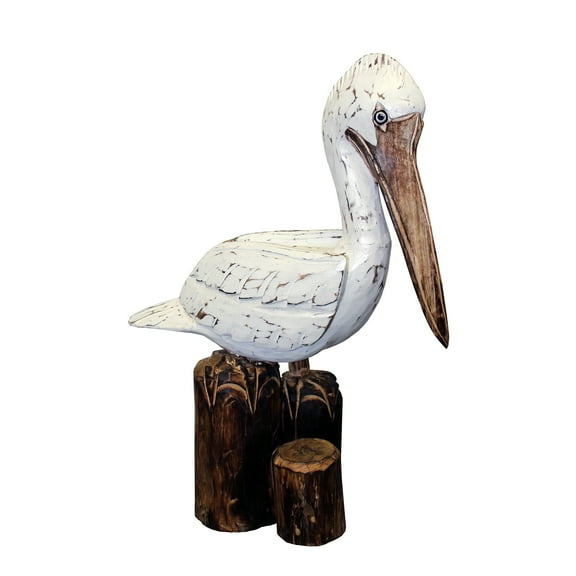 20" Wooden Pelican on Triple Post