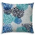 thumbnail image 1 of 20" X 20" Blue Seafoam And White Zippered Polyester Floral Throw Pillow Cover, 1 of 5