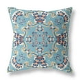 thumbnail image 1 of 20" X 20" Gray And Blue Broadcloth Floral Throw Pillow, 1 of 5