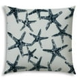thumbnail image 1 of 20" X 20" Navy Blue And White Starfish Blown Seam Coastal Throw Indoor Outdoor Pillow, 1 of 5