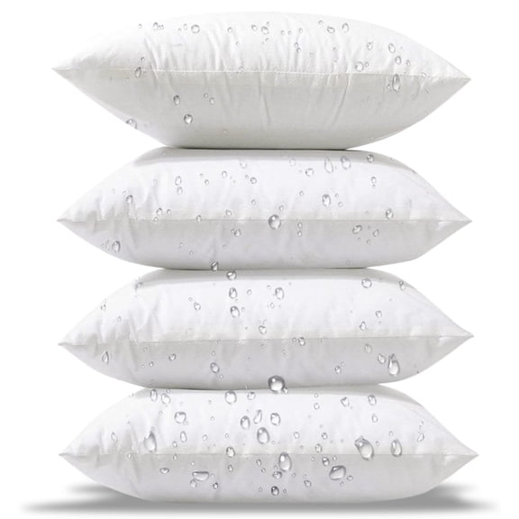 20 X 20 Outdoor Pillow Inserts - Pack Of 4 Pillows Water Resistant Throw Square Decorative Couch Sham Cushion Stuffer 20 Inches