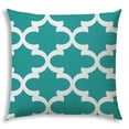 thumbnail image 1 of 20" X 20" Turquoise And White Zippered Polyester Quatrefoil Throw Pillow Cover, 1 of 5