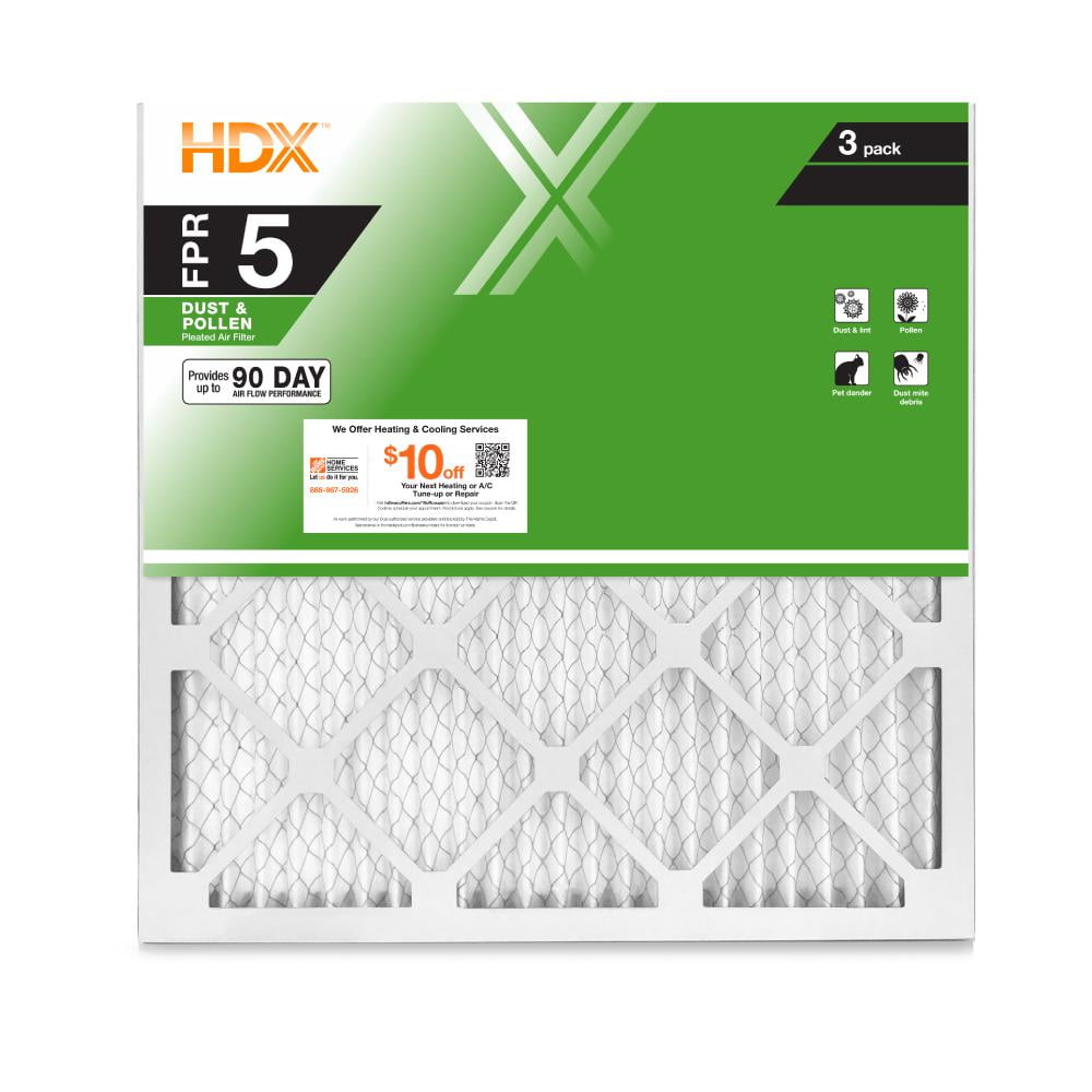 20 in. x 20 in. x 1 in. Standard Pleated Furnace Air Filter FPR 5, MERV 8 (3-Pack
