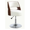 thumbnail image 1 of 20" X 20" X 31" White And Walnut Swivel Adjustable Stool, 1 of 2