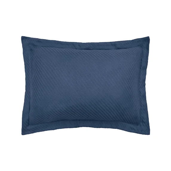 20" X 26" Navy Blue Preston Cotton Standard Sham - Machine Washable