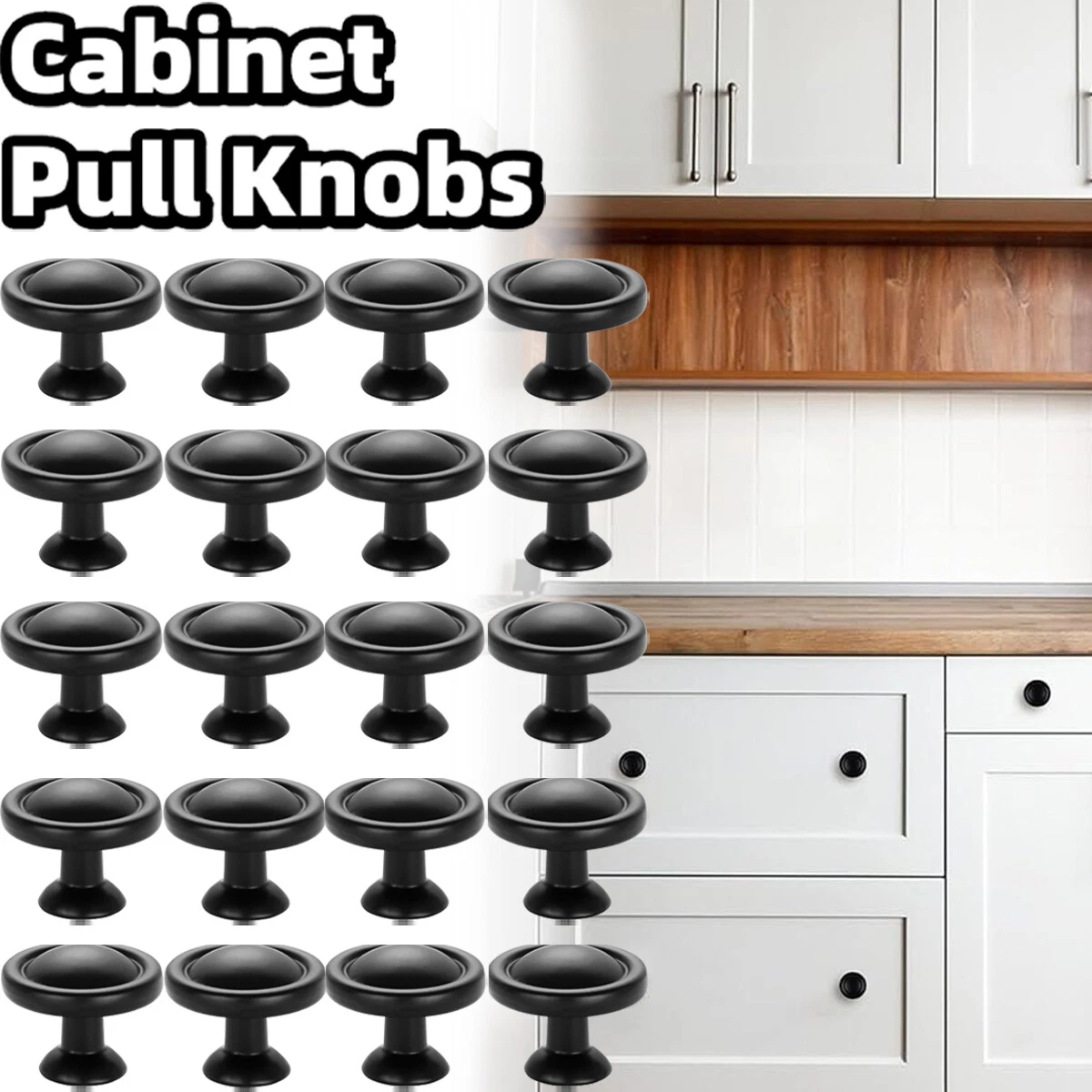 20 X Cabinet Knobs Stainless Steel Door Handles Drawer Kitchen Pulls Matte Black