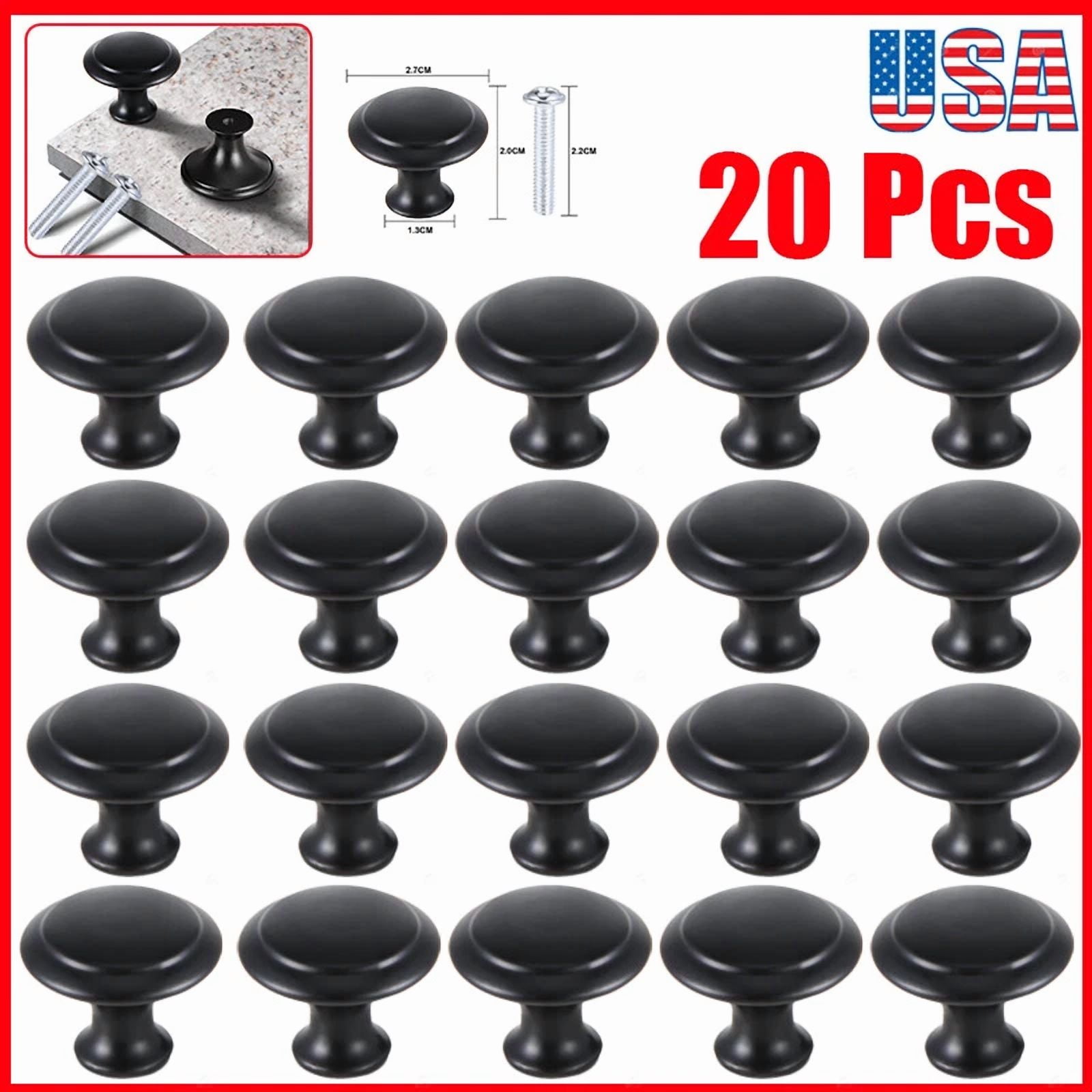 20 X Cabinet Knobs Stainless Steel Door Handles Drawer Kitchen Pulls Matte Black