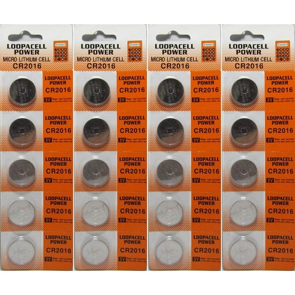 20 X Loopacell CR2016 3 Volt Lithium Coin Battery button cells (4 X packs of 5)